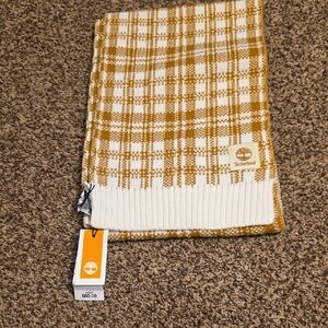 Timberland Checkered Scarf in Yellow and White